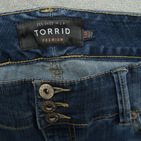 Torrid Jeans Women's Size 14R Blue Mid-Rise Jegging Denim 28.5"Inseam Distressed - Picture 9 of 16